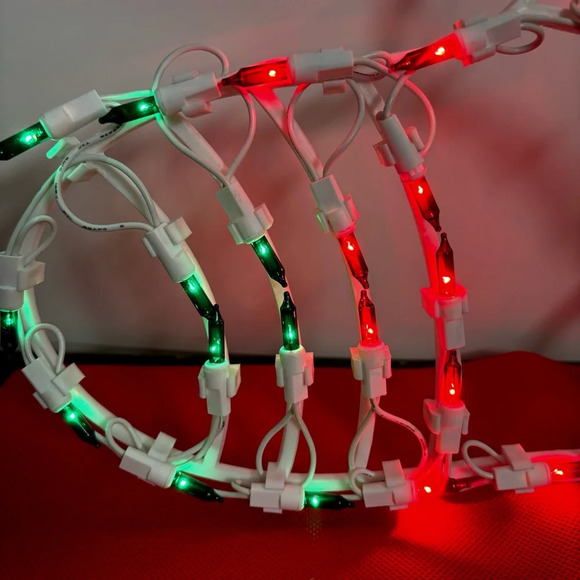 Light Up Christmas Stocking Silhouette - Red and Green 50 Lights 15” - Picture 3 of 7